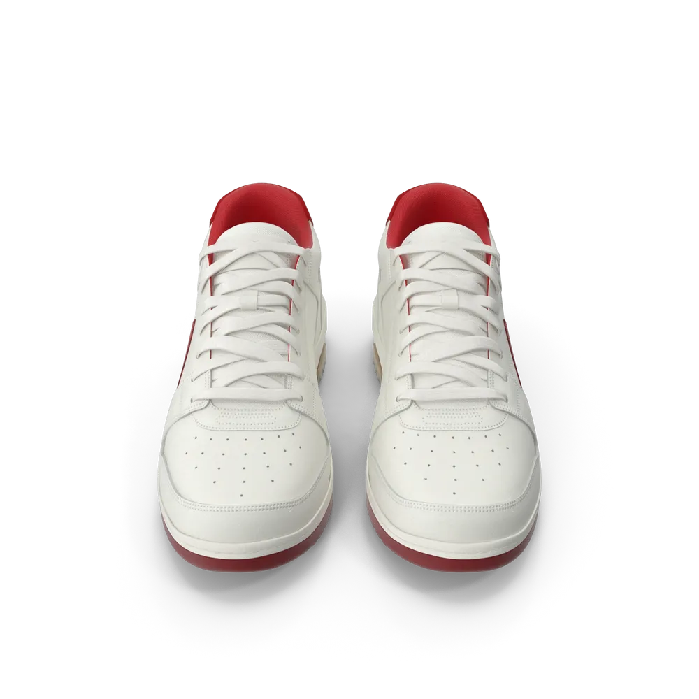 Sports Sneakers Off White & Red - Image 3